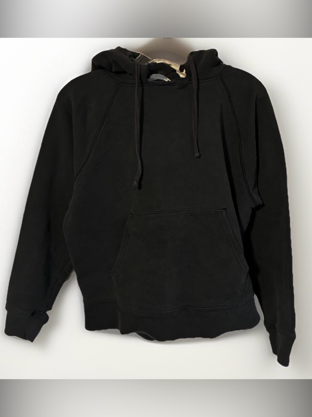 Reformation Jeans-Black Distressed Frayed Grunge Boxer Hoodie Sweater Sz Small